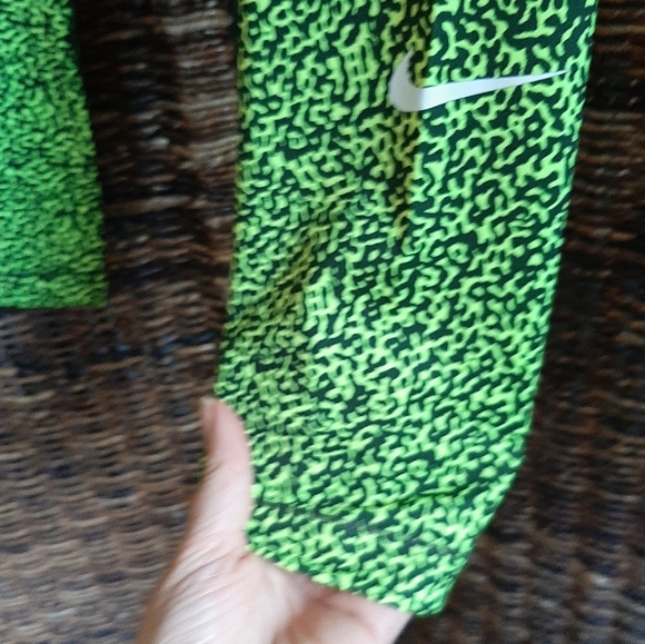 Nike Pro Dri Fit Stay Cool Ankle Tights Pants Mezzo Large Neon Workout Athletic - Picture 5 of 9